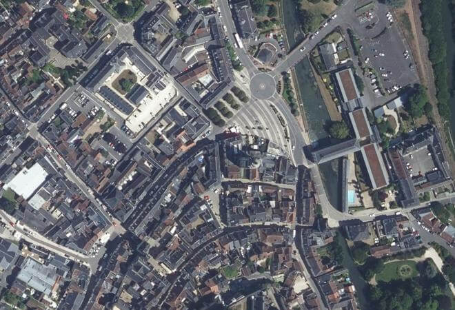 Vue aérienne Marché Loches, Loches