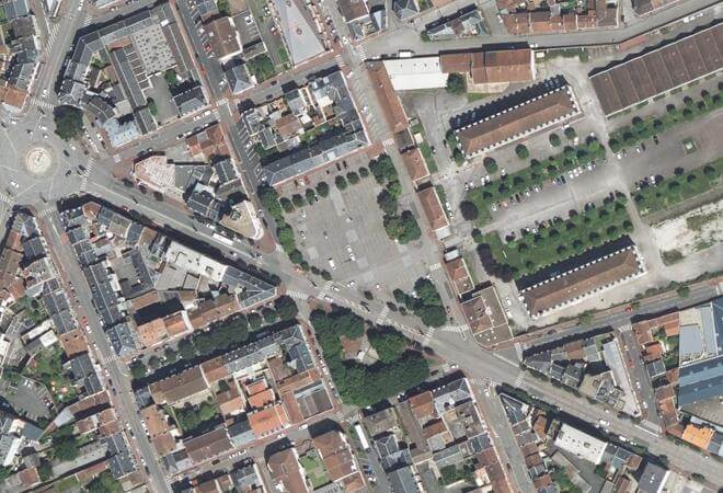 Vue aérienne Marché Marceau, Limoges