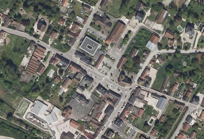 Vue aérienne Marché, Marigny-le-Châtel