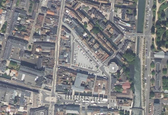Vue aérienne Marché Montargis, Montargis