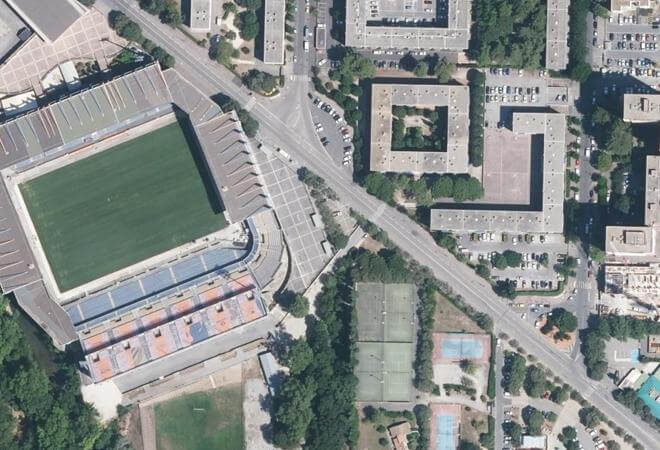 Vue aérienne Marché Mosson, Montpellier