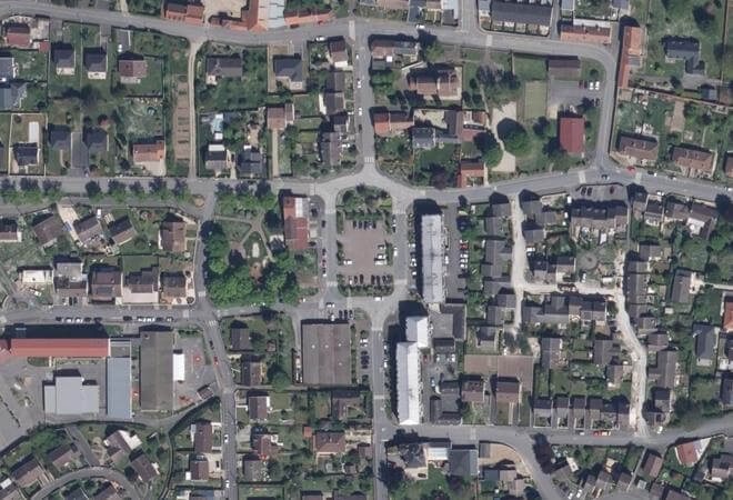 Vue aérienne Marché, Muizon