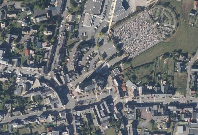 Vue aérienne Marché municipal, Bédée