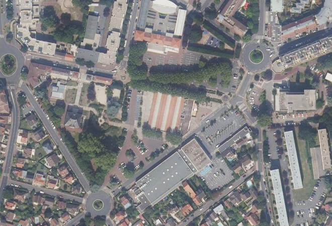 Vue aérienne Marché Municipal, Eaubonne