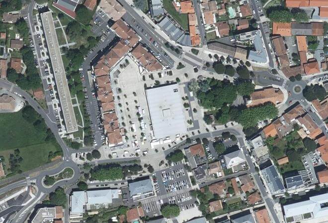 Vue aérienne Marché Municipal, La Teste-de-Buch