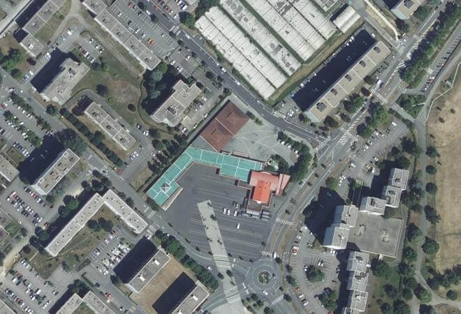 Vue aérienne Marché municipal, Vandœuvre-lès-Nancy
