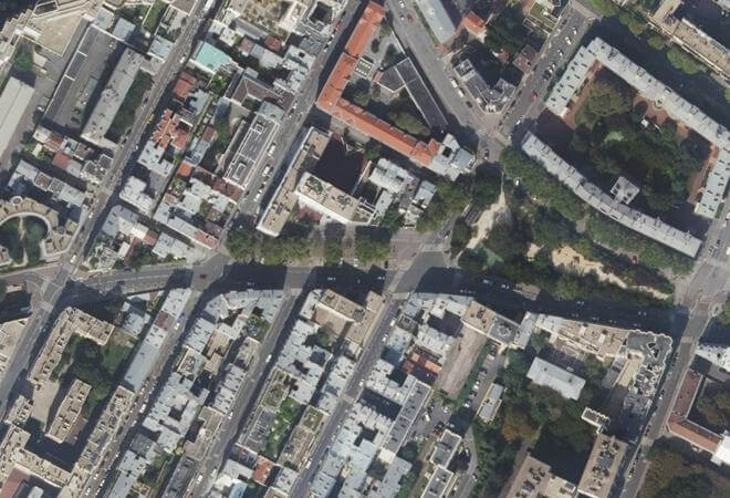 Vue aérienne Marché Navier, Paris