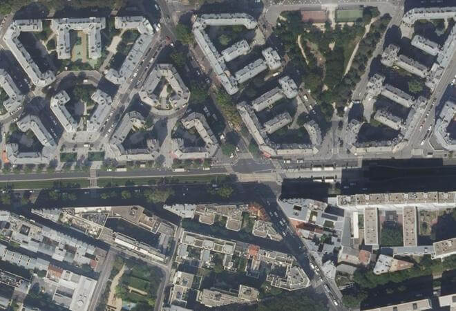 Vue aérienne Marché Ney, Paris