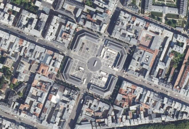 Vue aérienne Marché Notre-Dame, Versailles