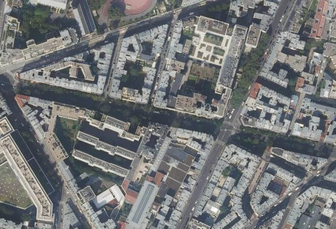 Vue aérienne Marché Ordener, Paris