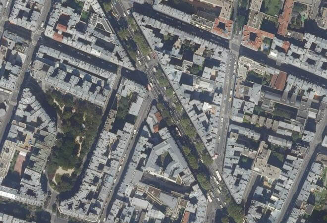 Vue aérienne Marché Ornano, Paris