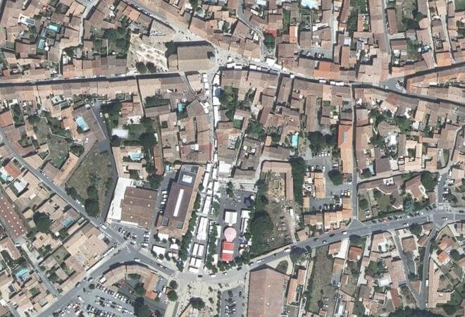 Vue aérienne Marché Ouvert de Bois Plage, Le Bois-Plage-en-Ré