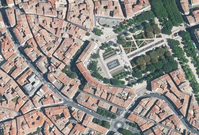 Vue aérienne Marché Paysan, Béziers