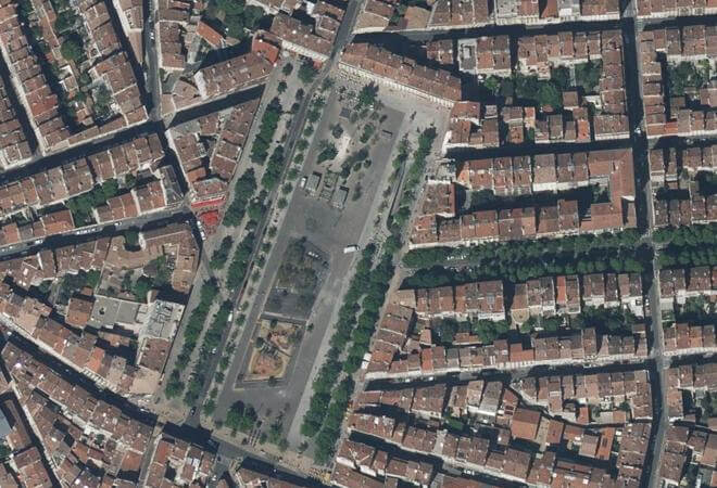 Vue aérienne Marché paysan, Marseille
