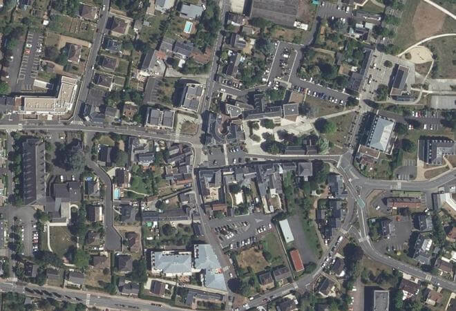 Vue aérienne Marché Place de la Mairie, Chambray-lès-Tours