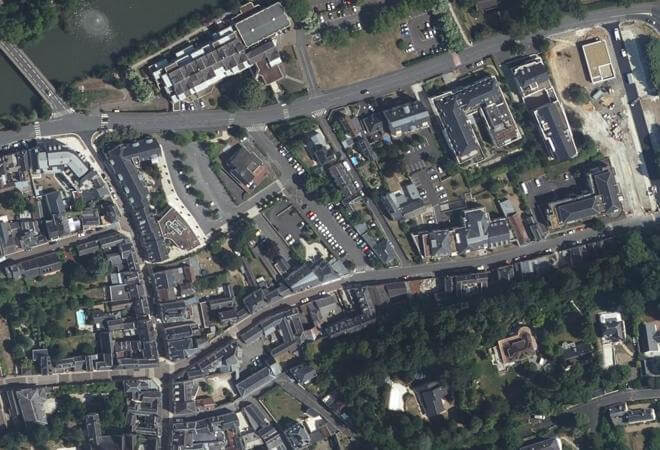 Vue aérienne Marché Place de la Marne, Saint-Avertin