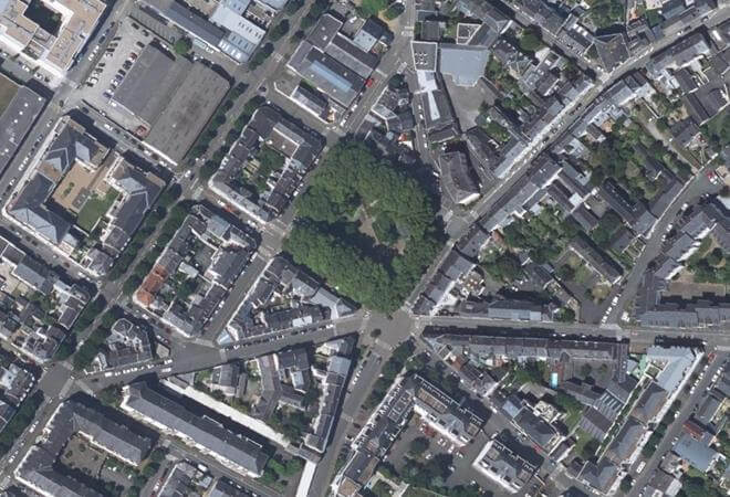 Vue aérienne Marché place Ney, Angers