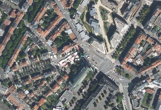 Vue aérienne Marche place Philippe de Vigneulles, Metz