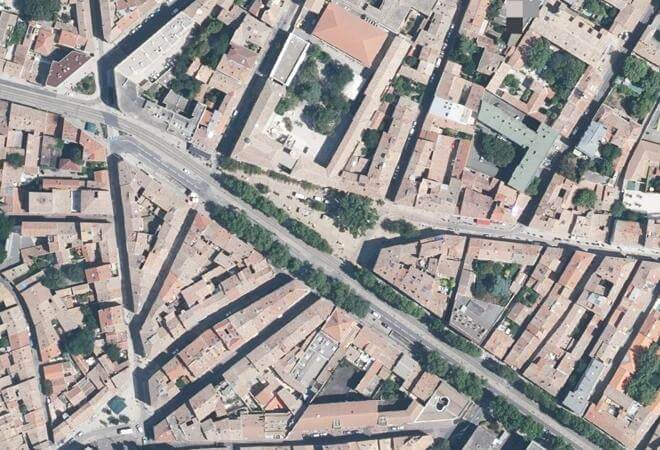 Vue aérienne Marché Plan Cabanes, Montpellier