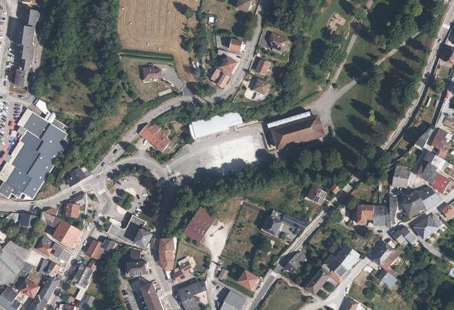 Vue aérienne Marché, Plateau d'Hauteville