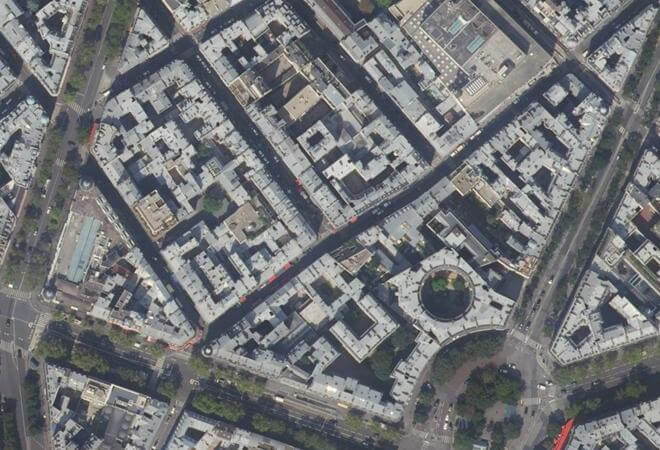 Vue aérienne Marché Poncelet, Paris