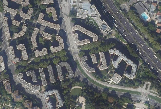 Vue aérienne Marché Porte Brunet, Paris