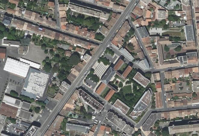 Vue aérienne Marché Pouyanne, Bordeaux