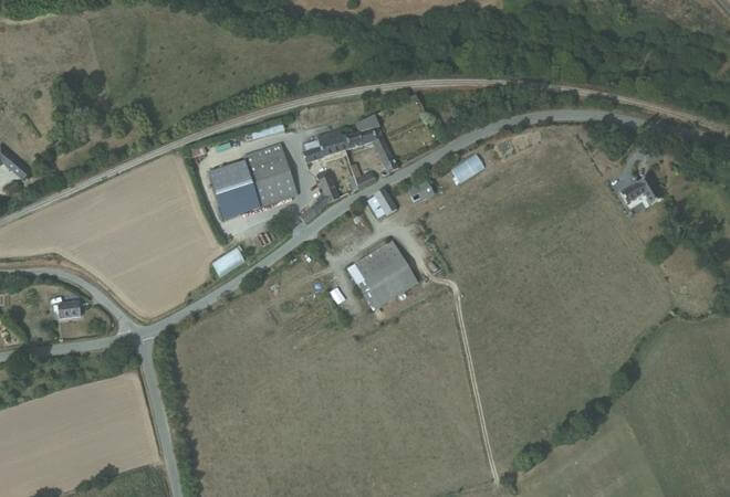 Vue aérienne Marché producteurs Kerbiguet, Paimpol