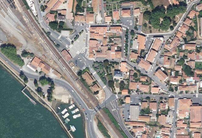Vue aérienne Marché producteurs locaux du Boucau, Boucau