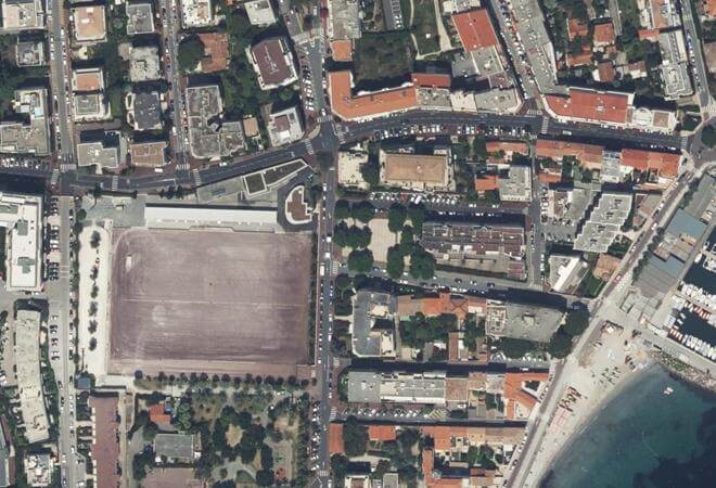 Vue aérienne Marché provençal, Cannes