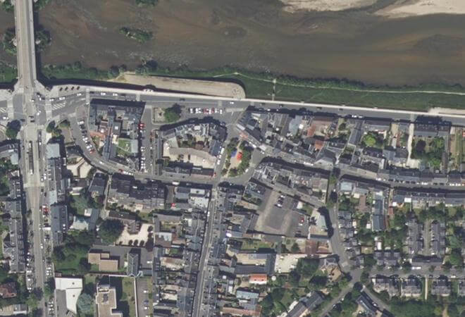 Vue aérienne Marché Quartier Saint-Marceau, Orléans