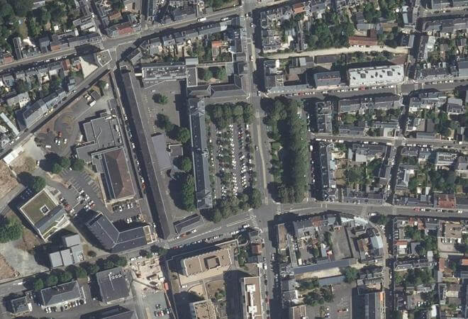 Vue aérienne Marché Rabelais, Tours