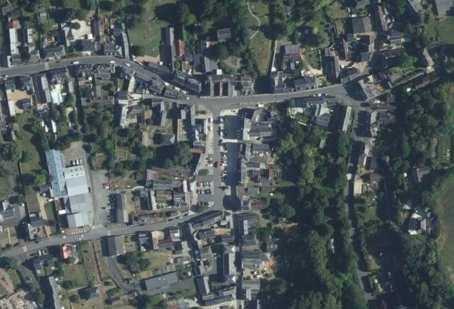 Vue aérienne Marché République, Saint-Paterne-Racan