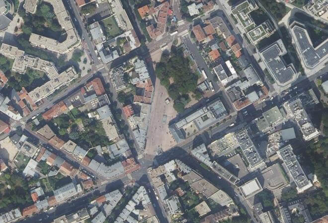 Vue aérienne Marché République, Issy-les-Moulineaux
