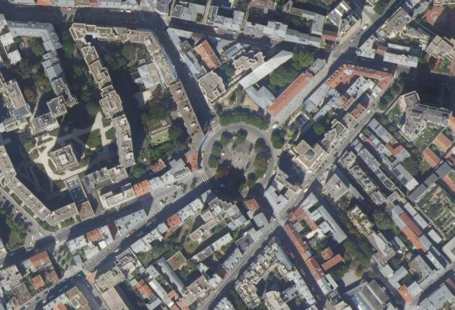 Vue aérienne Marché Réunion, Paris