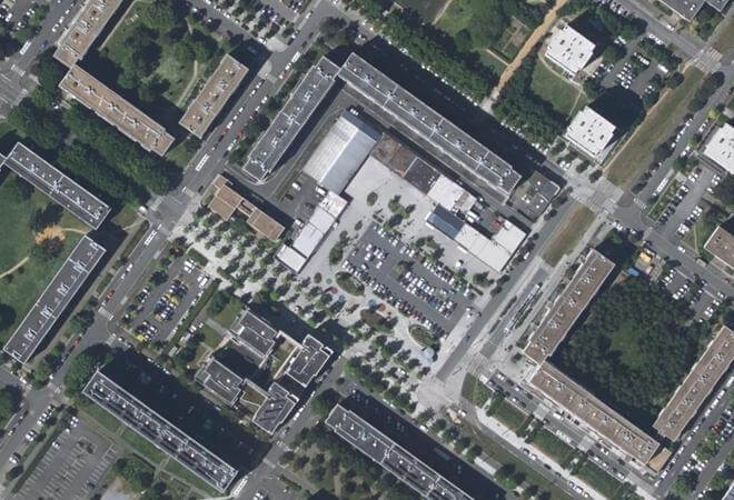 Vue aérienne Marché Roseraie, Angers