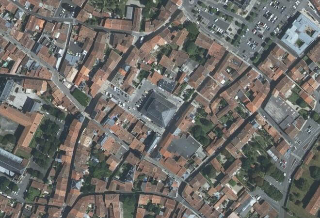Vue aérienne Marché, Saint-Jean-d'Angély