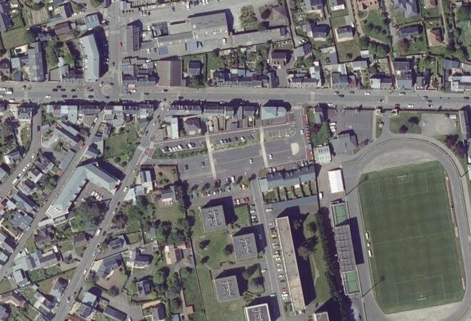 Vue aérienne Marché Saint-Nicolas, Granville