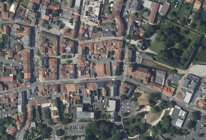 Vue aérienne Marché Saint-Pierre, Les Herbiers