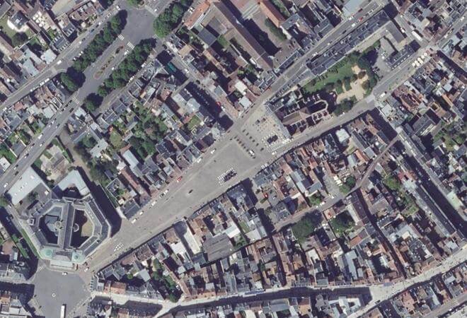 Vue aérienne Marché Saint-Sauveur, Caen