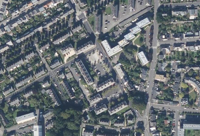 Vue aérienne Marché Sainte-Thérèse, Rennes