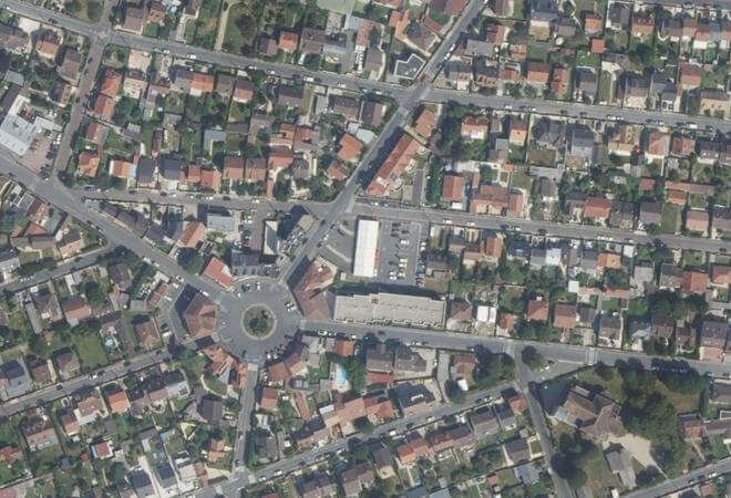 Vue aérienne Marché Salvador Allende, Mitry-Mory