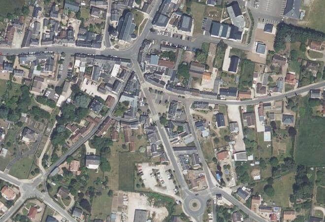 Vue aérienne Marché Sandillon, Sandillon