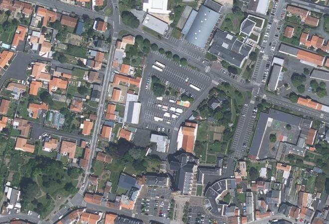 Vue aérienne Marché, Sèvremoine