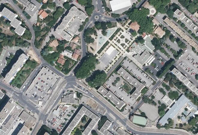 Vue aérienne Marché Tastavin, Montpellier