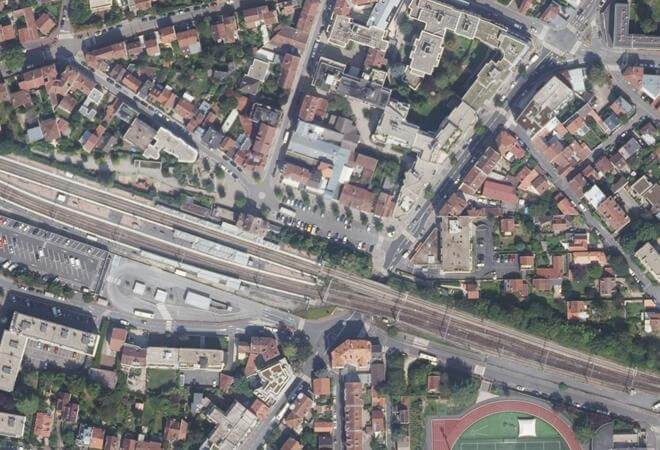 Vue aérienne Marché Verdun, Viroflay