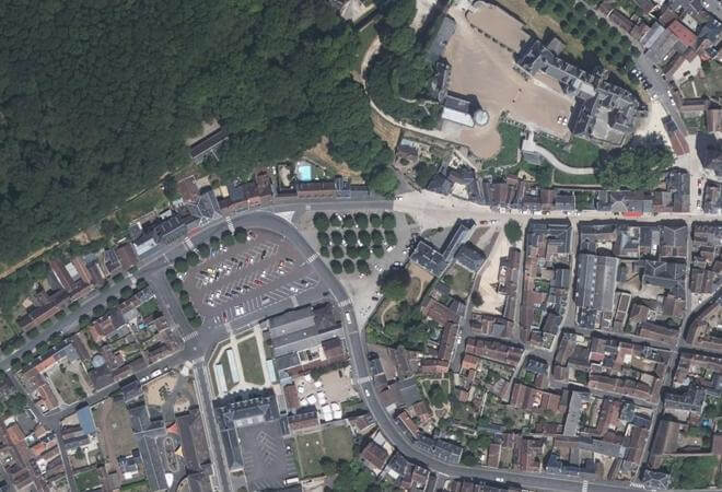 Vue aérienne Marché Vêtement, Saint-Aignan
