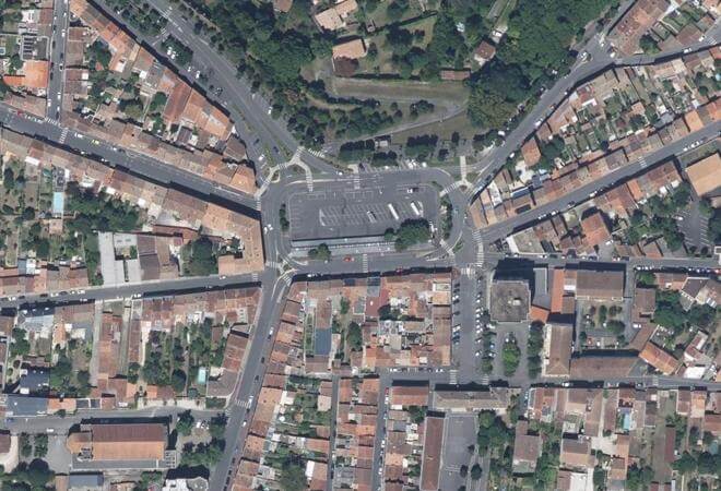 Vue aérienne Marché Victor Hugo, Angoulême
