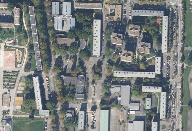 Vue aérienne Marché Villejean, Rennes
