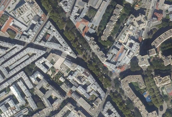 Vue aérienne Marché Villette, Paris